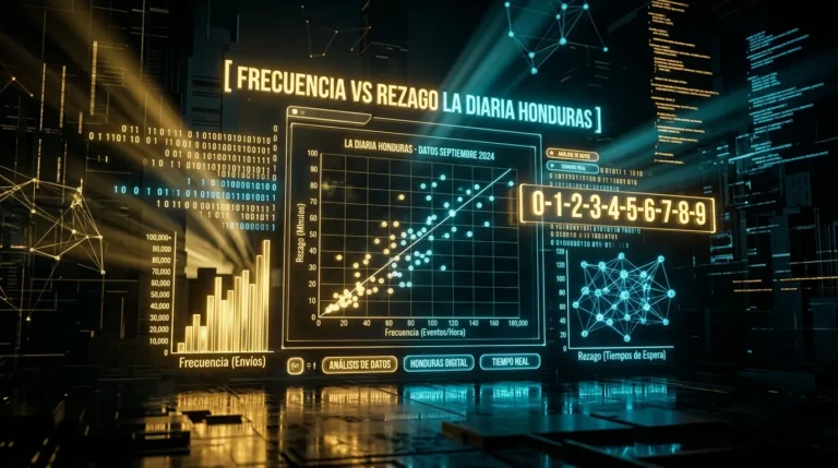 Panel de inteligencia artificial frecuencias de Loto Honduras con patrones IA de Fondo.