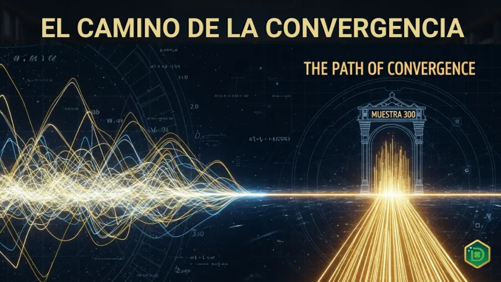 Gráfica de estabilización estadística en una muestra de 300 sorteos de la Diaria en Honduras.