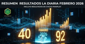 Gráficos de análisis estadístico y resultados de la diaria febrero 2026 en la plataforma DataLotoHN.