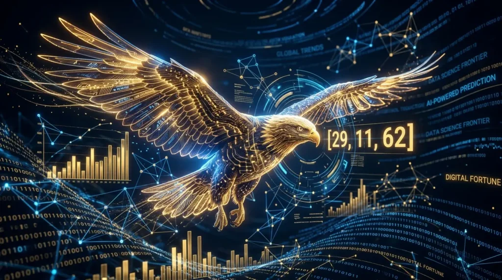 Águila digital analizando la tríada de números relativos [29, 11, 62] vinculados al número 92 águila en la diaria.