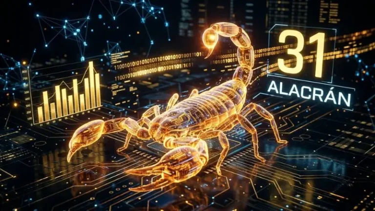 Render cinemático en 8k del símbolo oficial del alacrán para el número 31 en la diaria de Honduras.
