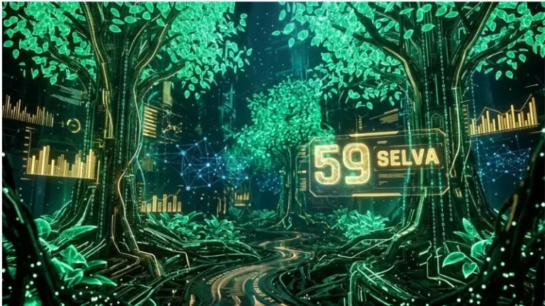 Render cinemático en alta resolución del número 59 en la diaria con el símbolo oficial de la Selva hondureña.