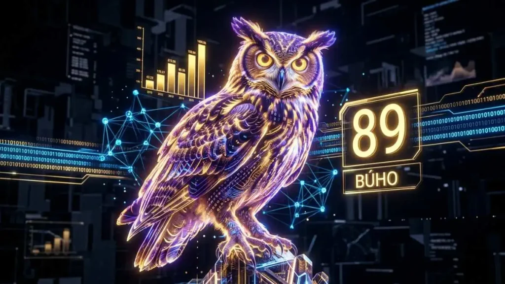 imagen principal del 89 en la diaria y su simbolo buho estilo cinematic