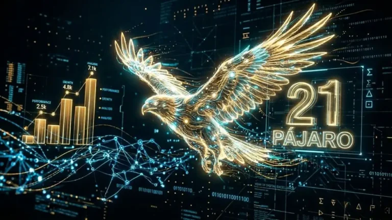 ímbolo del Pájaro para el número 21 en la diaria de Honduras, representando un análisis holográfico digital.