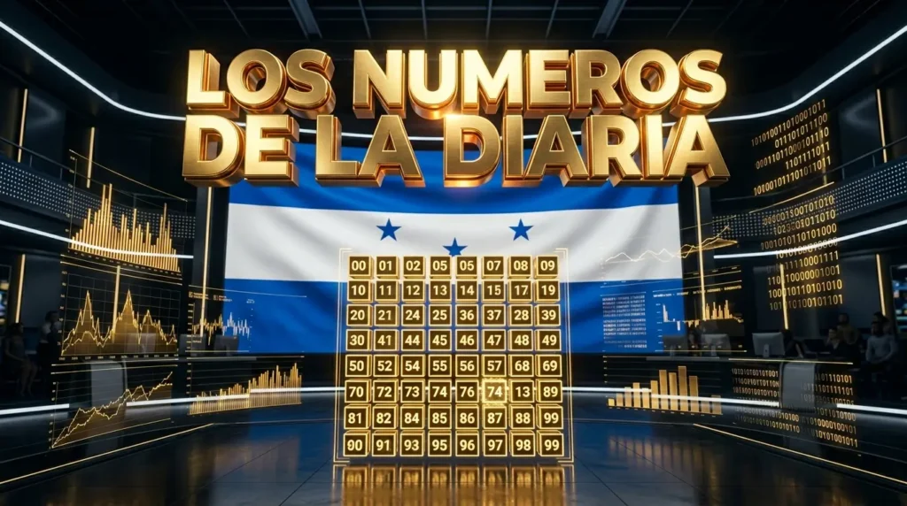 Grilla digital con los números de la diaria y bandera de Honduras