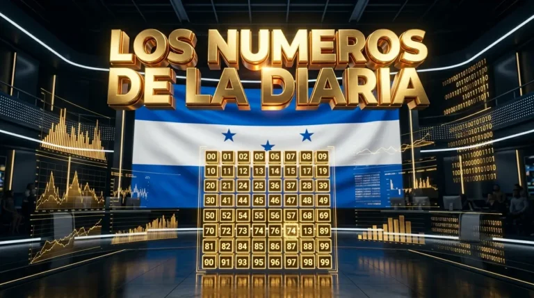 Grilla digital con los números de la diaria y bandera de Honduras