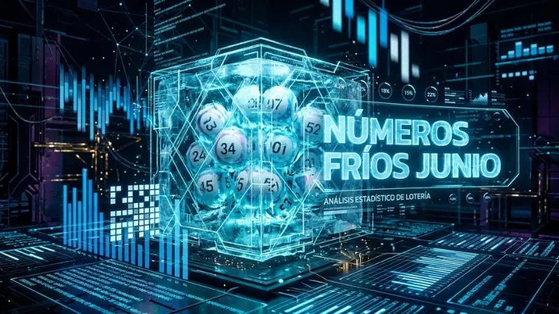 Tómbola digital congelada mostrando los números fríos en los tiempos jps resultados de junio.