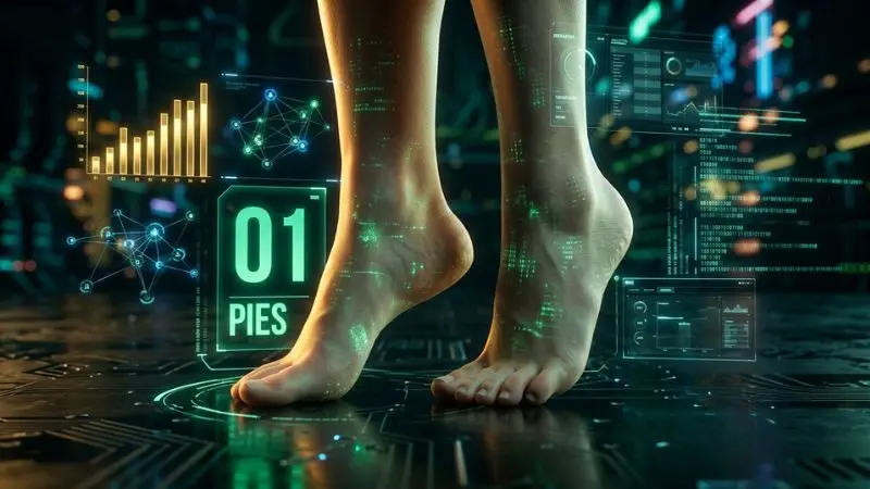 Render cinemático 8K futurista del número 01 en La Diaria Honduras, símbolo Pies, con gráficos de datos holográficos y estadísticas de lotería.