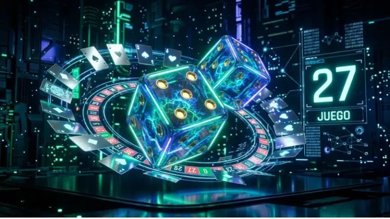 Símbolo oficial del 27 en La Diaria representado por dados digitales holográficos en 3D