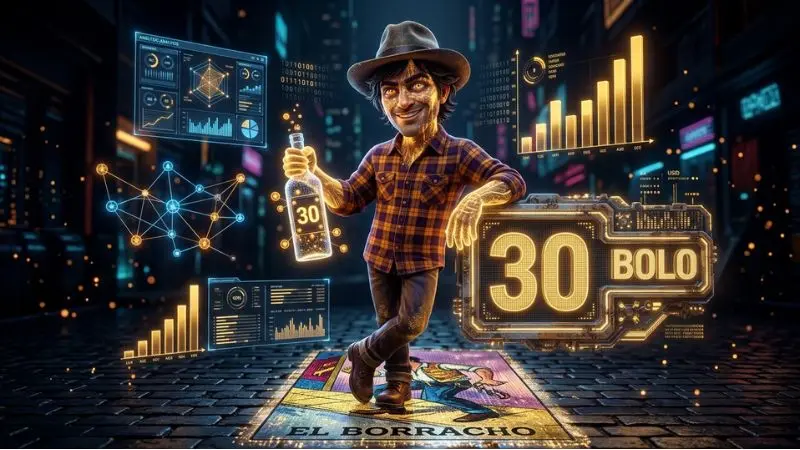 Análisis visual del número 30 en la Diaria de Honduras (Bolo) en un entorno digital futurista de estadísticas.