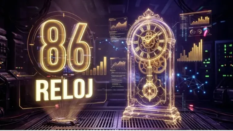 Representación digital y estadística del número 86 en La Diaria con su símbolo el Reloj.