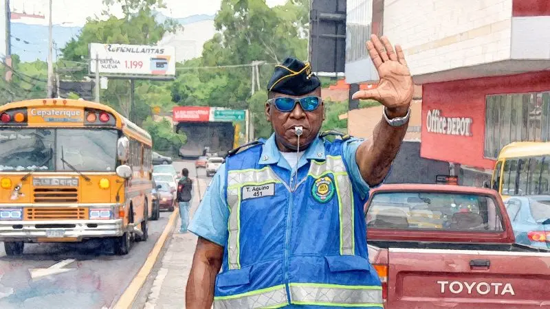 El 51 Policía en La Diaria - Arte en Acuarela del Policia Hondureño Johnny Aquino